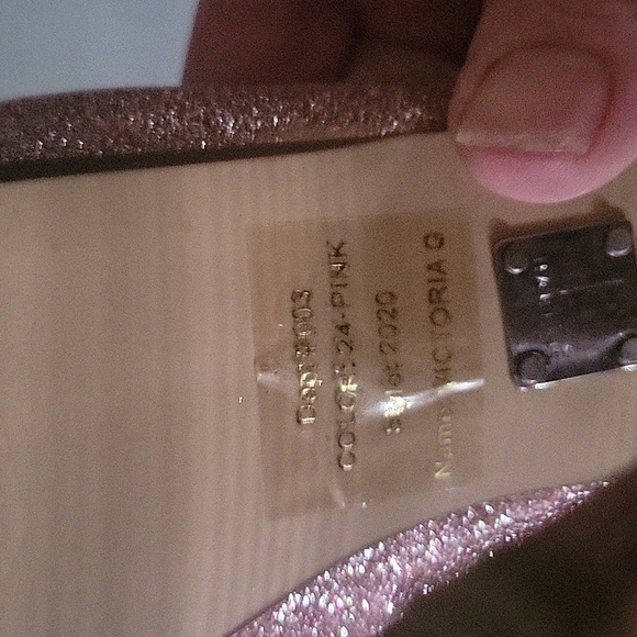 BAKERS Rose Gold Glitter Heels Sparkly Party Shoes Stiletto Pumps Designer party - Picture 5 of 7
